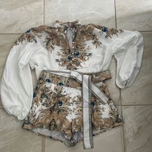 Printed blouse & shorts